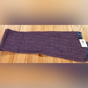 NWT Vintage Branigan Weavers Irish Wool Knit Scarf Plum Handcrafted